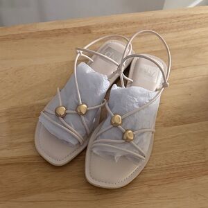 Elegant Cream Strappy Sandals UNWORN